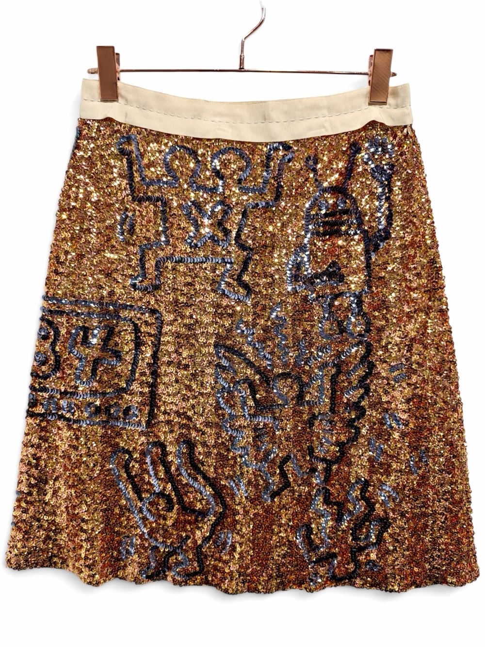 Coach x Keith Haring 1941 Sequin Skirt Size 4 Rose Gold Statement